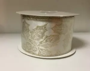 NEW Vintage Darice Gold Leaf Premium Wired Edge Ribbon 2.5" Wide x 10 Yards Roll - Picture 1 of 2