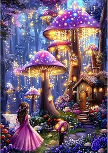 Diamond Art Kits for Adults, 5D DIY Diamond Painting Fantasy Forest, round Full - Picture 1 of 7