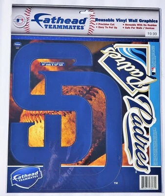 SAN DIEGO PADRES LOGO FATHEAD TEAMMATES WALL DECAL SET NEW 2011 RARE - Image 1 of 3