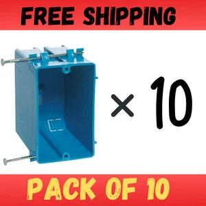 (10-Pk) Carlon PVC 1-Gang 20 cu.in. New Work Electrical Outlet Box Free Shipping - Picture 1 of 7