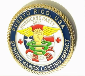 Medalla USS COMFORT HURRICANE MARIA PUERTO RICO Challenge Coin NAVY token ficha. - Picture 1 of 7