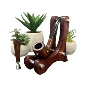 Smoking tobacco wooden ukrainian handmade pipe set with accessories - Picture 1 of 5