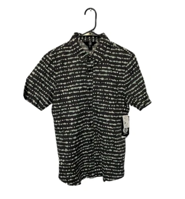 Volcom Shirt Mens Small Gray Tremble Geometric Short Sleeve Button Up Casual NEW - Image 1 of 4