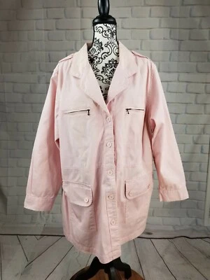 Denim 24/7 women's long sleeve button front jacket pockets 24w 100% cotton bb11 - Image 1 of 4