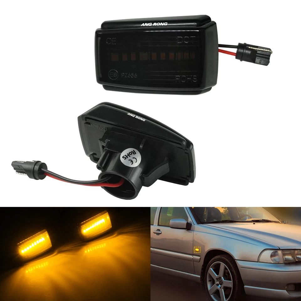 Links + Rechts Seitenblinker Schwarz für Volvo 850 940 960 740 760 C70 S40 I - Bild 1 von 4