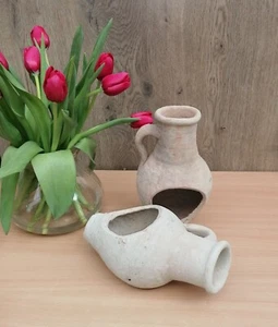 Neu ! 2er Set rustikale offene Amphoren ca.24cm aus Terracotta liegend stehend - Bild 1 von 4