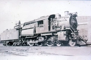 CNJ jersey central 4-6-0 777 camelback loco dupe black & white slide - Picture 1 of 1