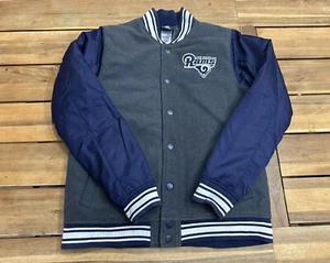 Los Angeles Rams NFL Apparel Varsity Jacket Youth Size Large (14-16) Blue Grey - Picture 1 of 11