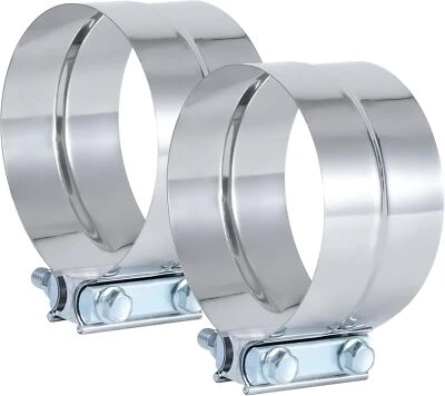 4 In Exhaust Clamp 4"Lap Joint Exhaust Band Clamp Sleeve Coupler Stainless Steel - Image 1 of 4