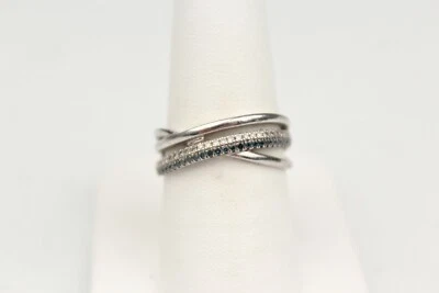 Reeds Sterling Silver Genuine Blue Diamond Ring Sz 7.25 - Image 1 of 2