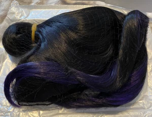 Beautiful Wig- Black W Purple Highlights -Adjustable-Medium Length-See Pictures - Picture 1 of 9