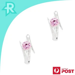 Double Twist Coloured Diamante-Sterling Silver 925 Hoop Earrings - Picture 1 of 10