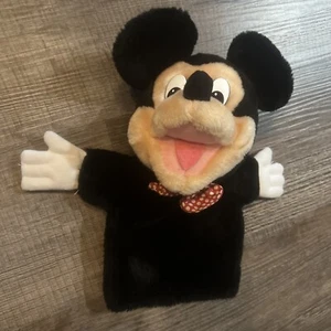 Vintage Applause Black Plush Mickey Mouse with Red White Polka Dot Bow Tie Plush - Picture 1 of 9
