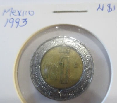 MONEDA DE 1 PESO MÉXICO 1993 bimetálica $1 Foto 1 de 2