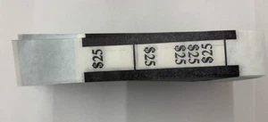 Currency Straps - Self Sealing Money Bands, $25 Black, 500 pack - Picture 1 of 1