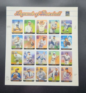 2000 USPS Legends of Baseball Stamps--Full Sheet All Century Team MNH 20 X .33¢ - Picture 1 of 2