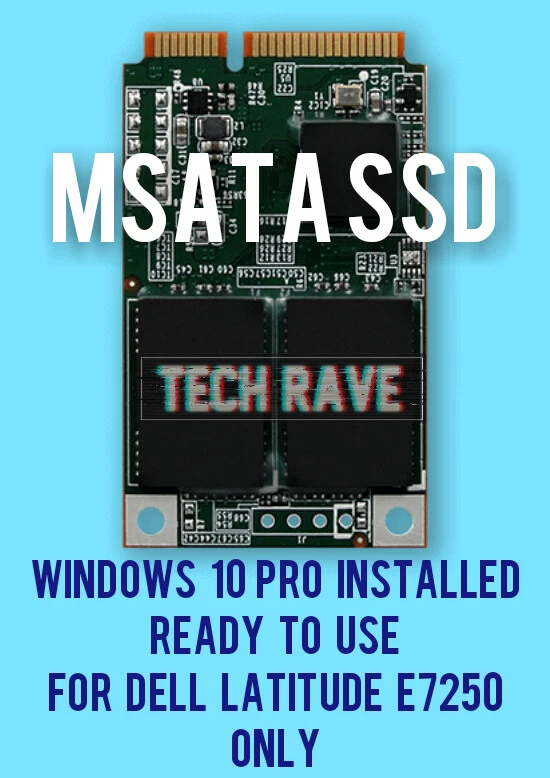 DELL LATITUDE E7250 WINDOWS 10 / 11 PRO INSTALLED REPLACEMENT MSATA SSD + OFFICE - Image 1 of 2