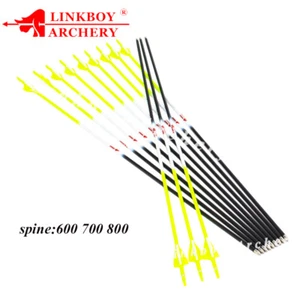 Linkboy ID4.2 30" Spine 600 700 800 Bogenschießen Carbon Pfeile Bogen Arrows 6PC - Imagen 1 de 6