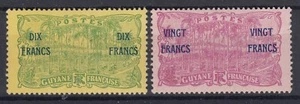 TIMBRE GUYANE - 1923 - SURCHARGES N° 95/96 NEUFS * GOMME TRACE DE CHARNIERE - Imagen 1 de 2