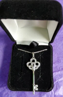 Avon Platina 4, «ключ» ожерелье белое серебро Belcher 19» цепочка новый в коробке - Изображение 1 из 4