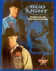 2004 BUD LIGHT BEER & THE PBR PROFESSIONAL BULL RIDERS ORIGINAL FARBDRUCK ANZEIGE - Bild 1 von 1
