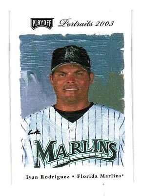 2003 Playoff Portraits #87 Ivan Rodriguez Florida Marlins - Image 1 of 2