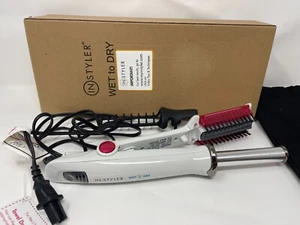 InStyler Wet To Dry Rotating Curling Iron Brush IS1001.1-19 3/4” with Travel Bag - Picture 1 of 7
