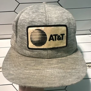 K Products AT&T Trucker Hat Gray Patch Rare 80's Workercore Vintage - Picture 1 of 11