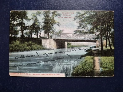 Jersey City, NJ.  Bridge over Morris Canal  - 1908 Postcard - Image 1 of 2