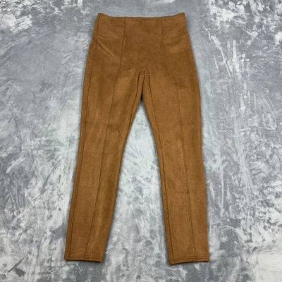 Spanx Leggings Womens Size M Rich Carmel Brown Faux Suede High RIse Pull On - Image 1 of 4