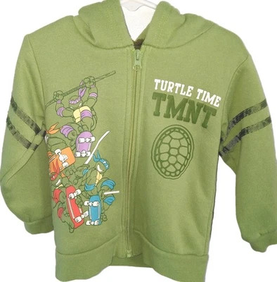 Sudadera con capucha polar Nickelodeon Teenage Mutant Ninja Turtles para niños talla 2T cremallera completa... Foto 1 de 4