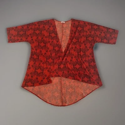 NWT LuLaRoe Lindsay M Red Black Pattern Kimono Cardigan Duster Boho Layer - Image 1 of 4