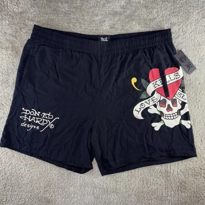 Ed Hardy Nylon Shorts “Love Kills Slowly” Black Ehbao8002-2 - Image 1 of 4