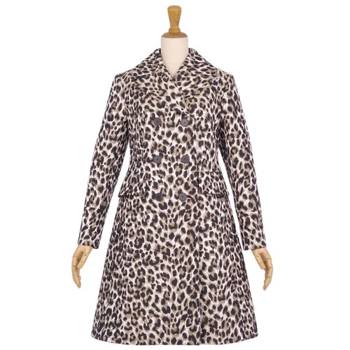 Cappotto lungo donna Christian Dior in seta con stampa leopardata F36 S 