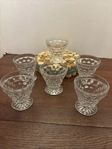 Set of Six 6 Fostoria American Footed Juice/Oyster Cocktail Tumblers EUC - Picture 1 of 7