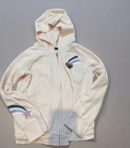Girls Sonoma Hoodie Size 6 pink glitter star and heart zip up zipper - Picture 1 of 6