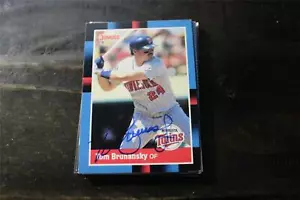 TOM BRUNANSKY MINNESOTA TWINS AUTOGRAPHED CARD - Picture 1 of 1