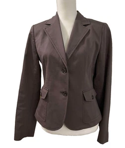 Y2K J.CREW Vintage 2006 Women's Brown Cotton Blazer Jacket sz. 10 Medium - Picture 1 of 4
