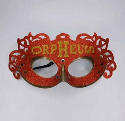 Orpheus Mardi Gras Mask Red Glitter Plastic Foam Lined - Image 1 of 4