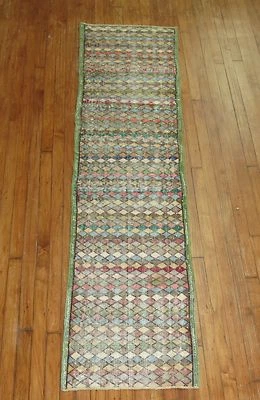 Alfombra Art Deco turca decorativa vintage tamaño 1'10''X7'7"" Foto 1 de 3