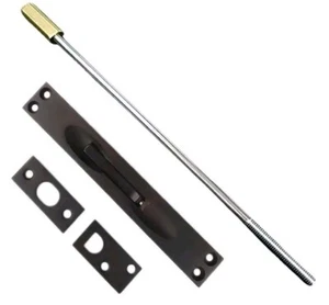 Deltana 12EFB10B, 12” Extension Flush Door Security Bolt, Rubbed Bronze - Picture 1 of 4