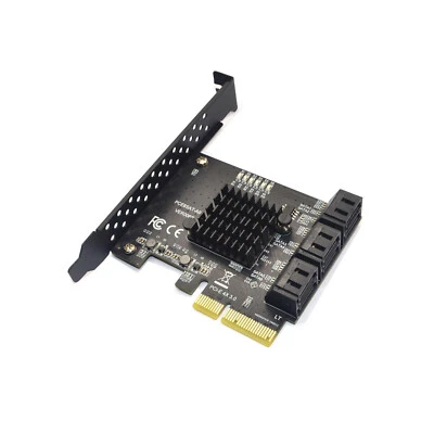 PCI-E To 6 Ports SATA 3.0 Controller Expansion Card Adapter 6Gbps For PC d cUPx - Image 1 of 4