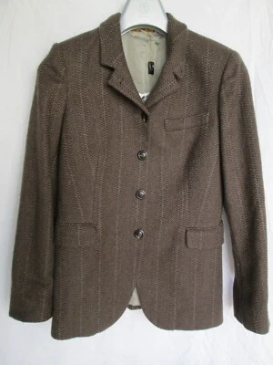 NUEVO CON ETIQUETAS $2625 Mujer LUCIANO BARBERA Marrón Cachemira Montar Blazer Chaqueta 44 EE. UU. 8 Foto 1 de 4