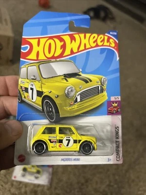 2022 Hot Wheels Yellow Morris Mini Treasure Hunt | Compact Kings - Image 1 of 4
