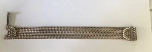 Vintage Silber Armband Kette, dekorativer Verschluss gemarkt schöne Details 7" lang - Bild 1 von 7