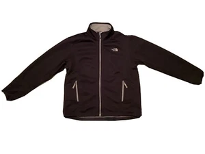 THE NORTH FACE Men's L Polyester Fleece Full Zip Coat Jacket Black And Gray - Picture 1 of 2