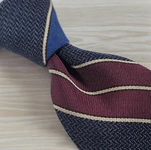 JOS A BANK Collection, 100% Silk Necktie, Blue & Red With Striped, MADE In ITALY - Picture 1 of 10