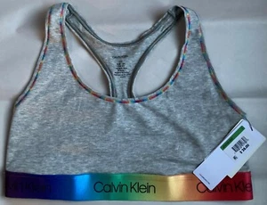 NWT CALVIN KLEIN UNLINED RACERBACK GRAY BRA STYLE QF6538 SIZE MEDIUM $28 - Picture 1 of 2