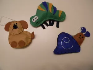 Set 3 Ornamenti Artigianali in Feltro - Charming Critters - Insetto, Lumaca e Cucciolo - Foto 1 di 4
