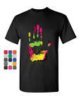 T-shirt homme multicolore melting néon goutte-à-goutte main positif multicolore